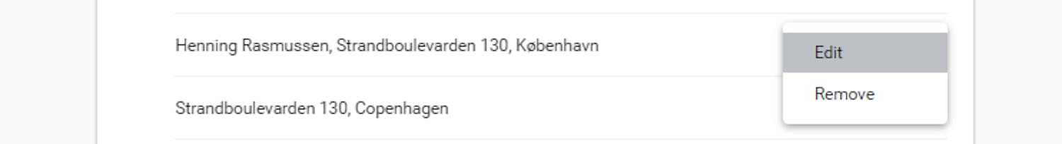 Oppdater Oppdater informasjonen som Chrome fyller ut automatisk